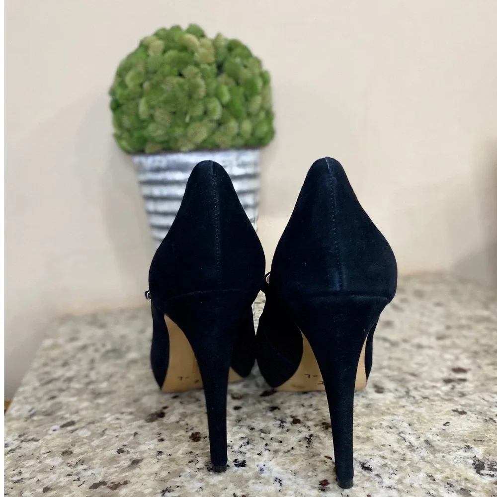 Vince Camuto Black Suede Mary Jane Pumps Stiletto Heels‎ Size 9.5M 39.5